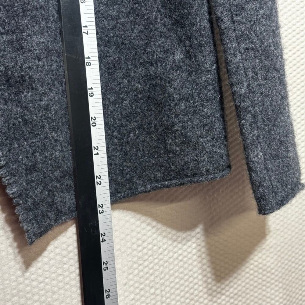 Eileen Fisher Charcoal Gray 100% Wool Open Front Draped Cardigan Size Medium - Picture 7 of 8